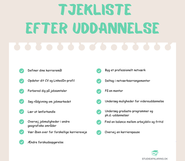 Tjekliste - Efter uddannelse