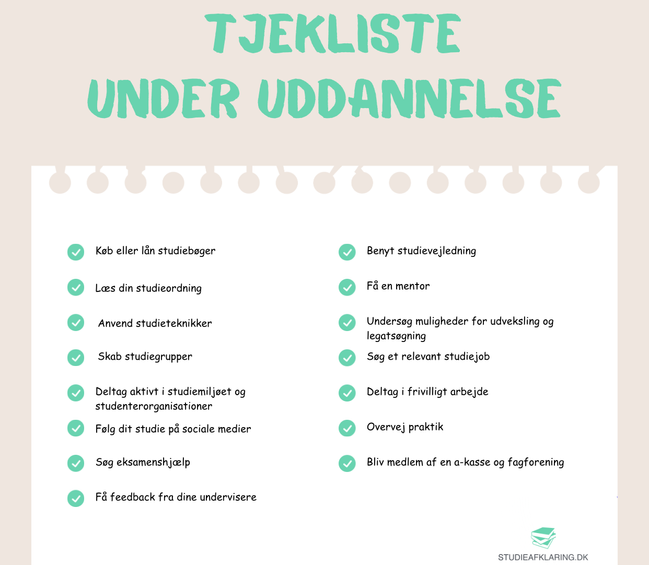 Tjekliste - Under uddannelse